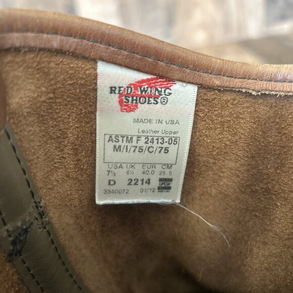 Red Wing 2214 Pecos Steel Toe Pull On Work Boots Mens 7.5 D - Picture 5 of 12